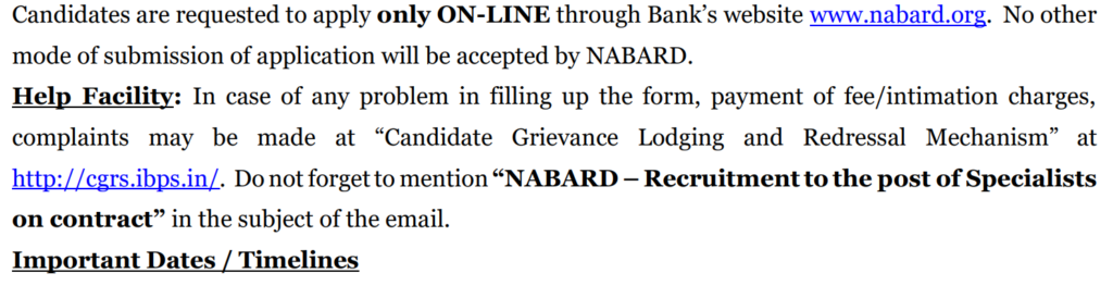 How to apply for NABARD Specialist Contract Jobs