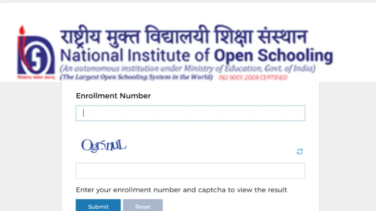 NIOS Class 12th Result 2024