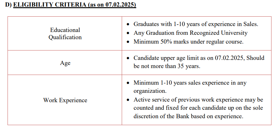 Eligibility Criteria for HDFC Bank Jobs 2025